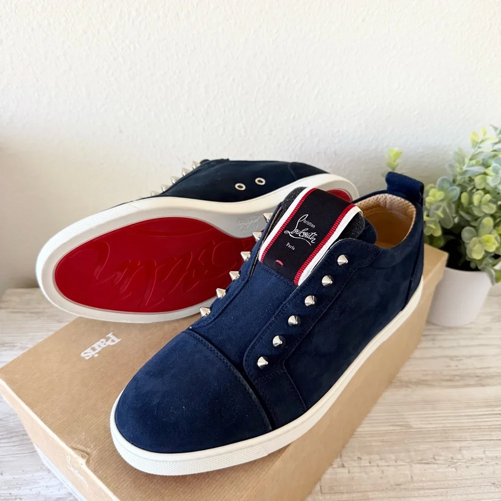 New Christian Louboutin FAV Fique Flat slip-on Sneakers men size 42, US 9 - Picture 1 of 8
